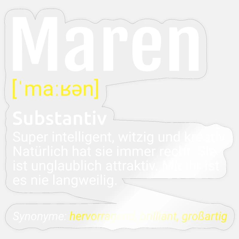 Maren Name Definition - Sticker Größe S (10 x 10 cm) - Transparent glänzend