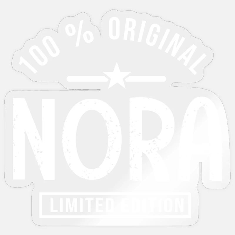 Nora gift personalized tshirt name nora, Nora - Sticker size S (10 x 10 cm) - transparent glossy