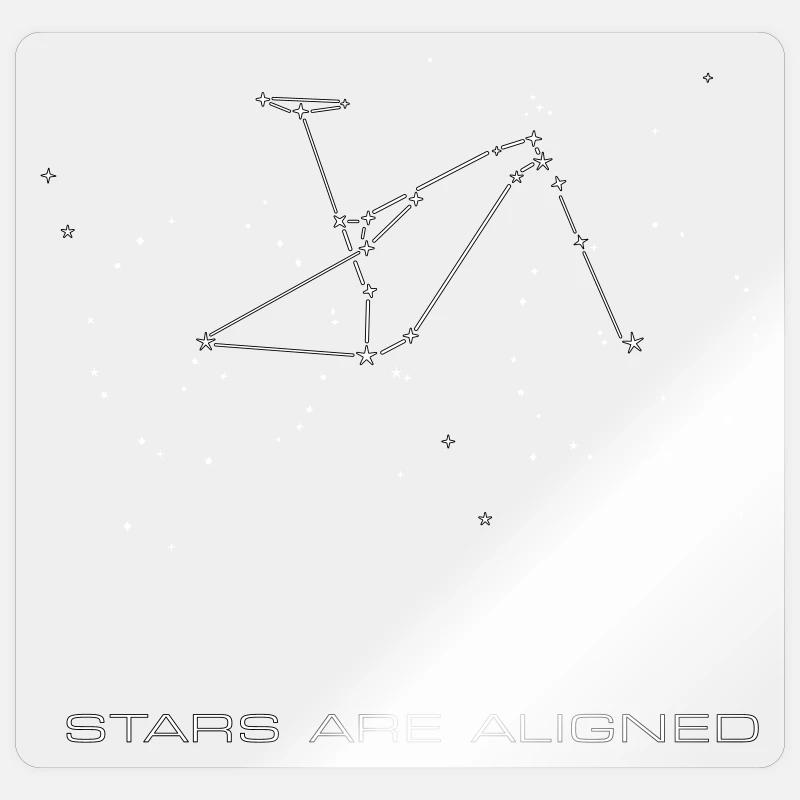 Les étoiles sont alignées - Sticker taille S (10 x 10 cm) - brillant transparent