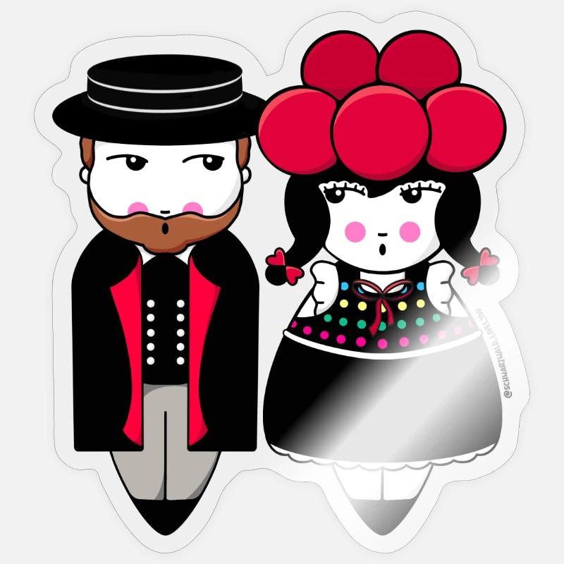 Schwarzwaldpaar Sticker Größe S (10 x 10 cm)
