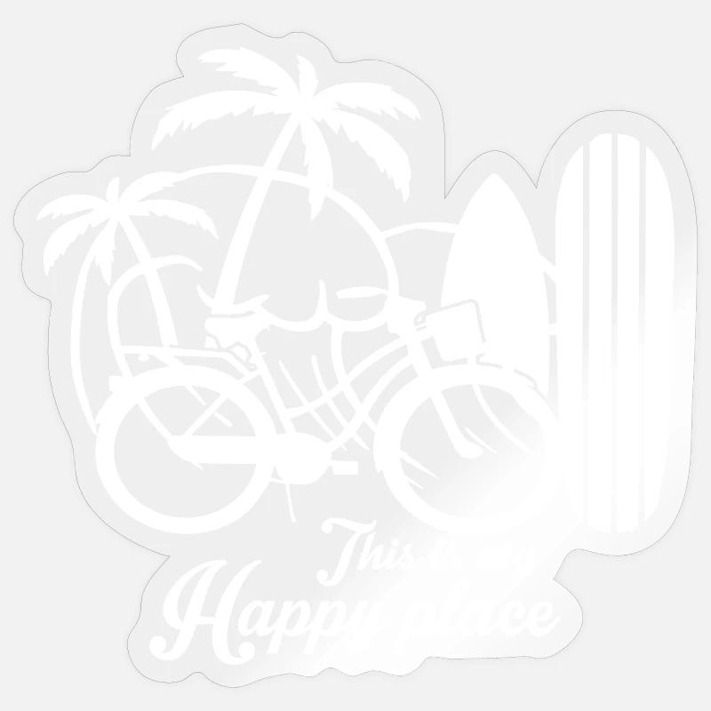 C’est mon endroit heureux - Sticker taille S (10 x 10 cm) - brillant transparent