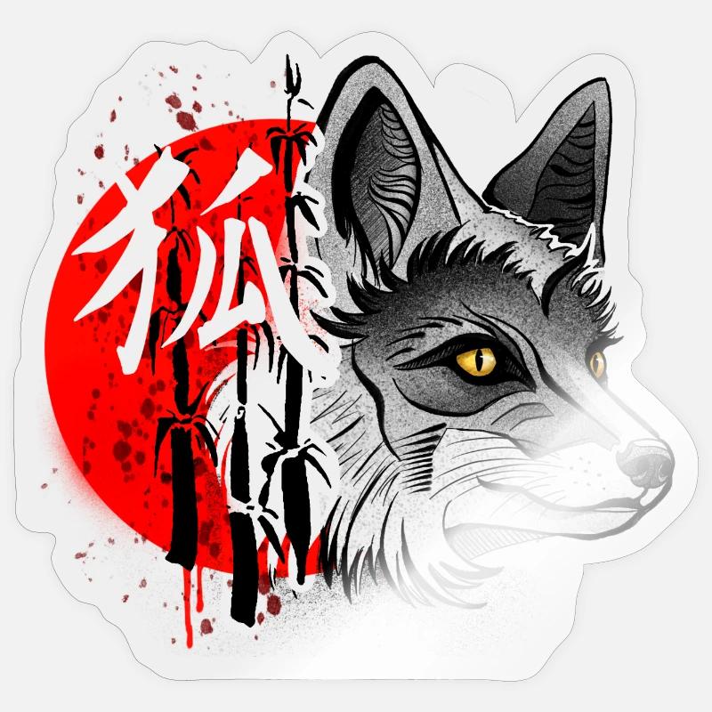 Kitsune - Sticker size S (10 x 10 cm) - transparent glossy