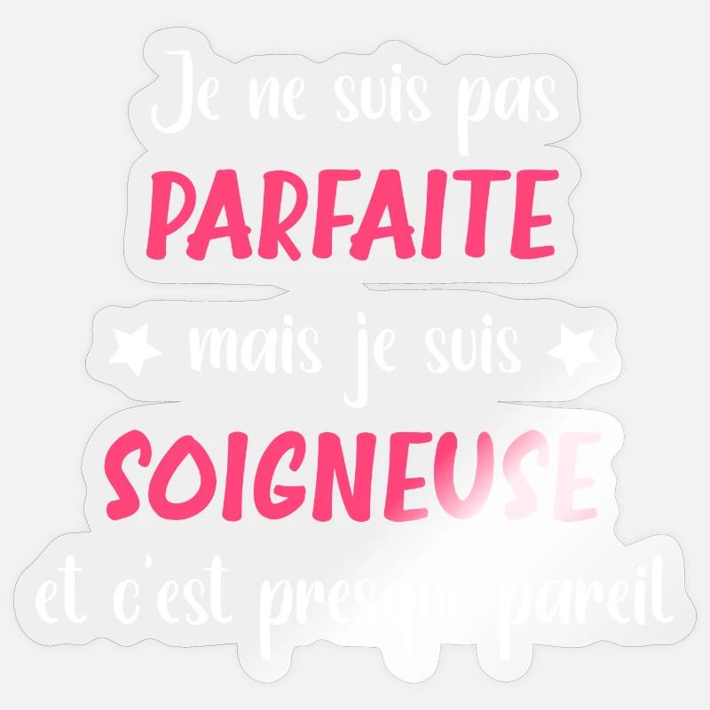 Parfaite Soigneuse - Sticker taille S (10 x 10 cm) - brillant transparent