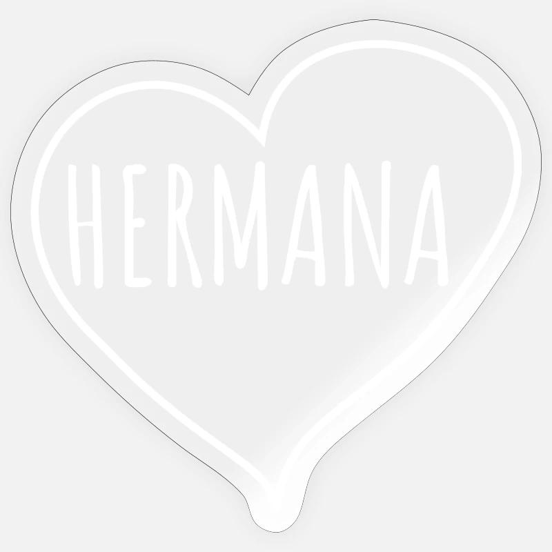 Hermana heart - Sticker taille S (10 x 10 cm) - brillant transparent