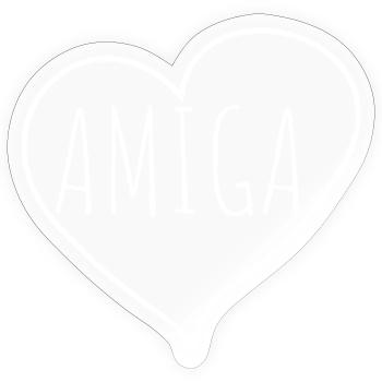 Amiga heart - Sticker size S (10 x 10 cm) - transparent glossy - Front