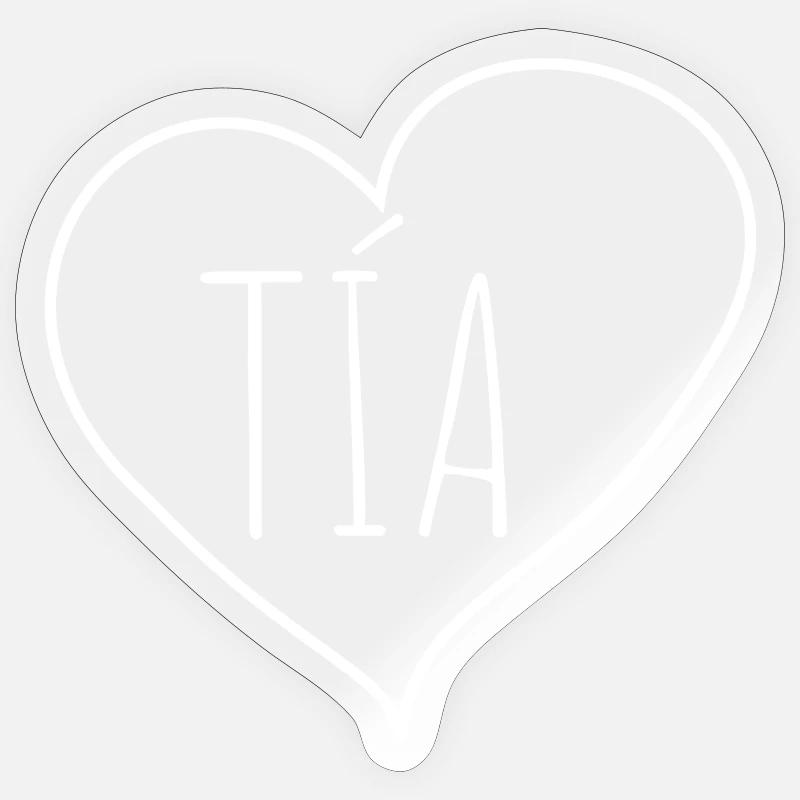 Tía heart - Sticker taille S (10 x 10 cm) - brillant transparent