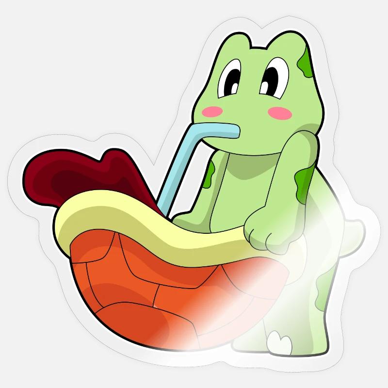Schildkröte Kaffee Becher - Sticker Größe S (10 x 10 cm) - Transparent glänzend