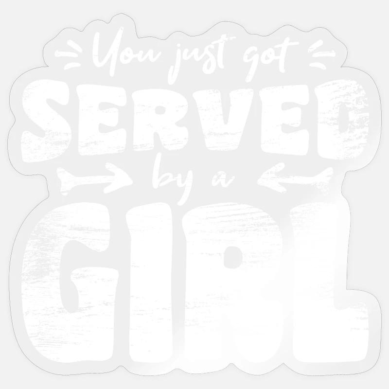 Tischtennis Mädchen - Sticker Größe S (10 x 10 cm) - Transparent glänzend