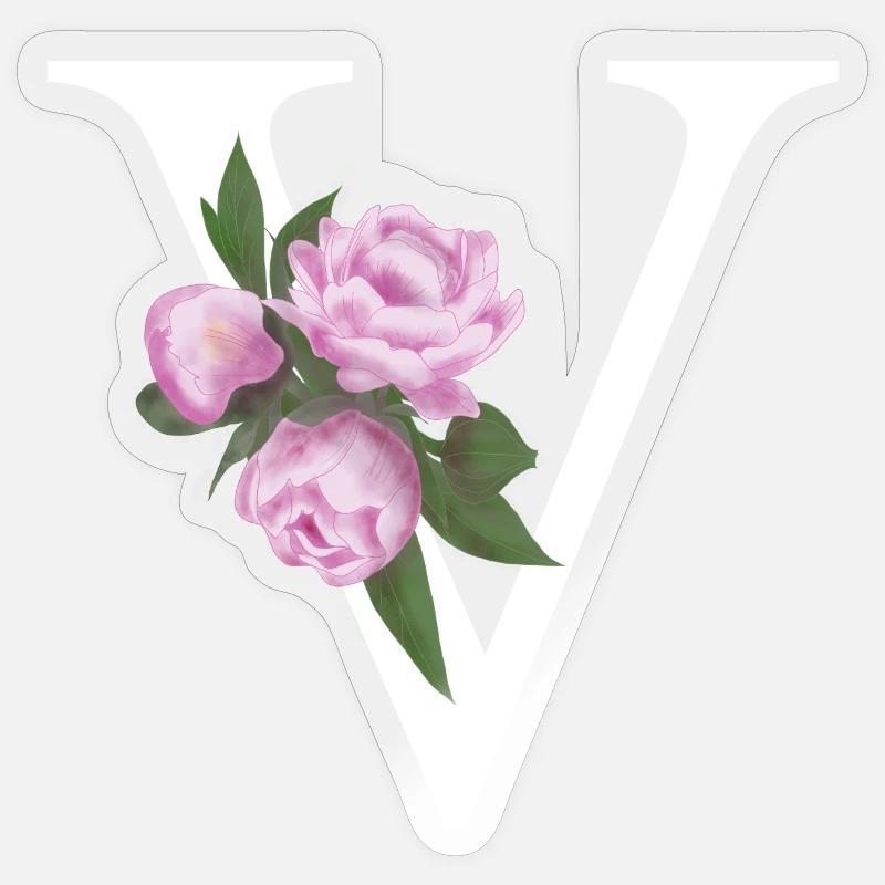 V - Sticker Größe S (10 x 10 cm) - Transparent glänzend