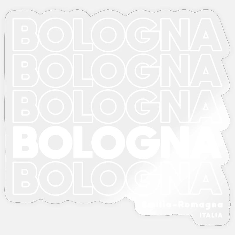 Bologna block script repetition - Sticker size S (10 x 10 cm) - transparent glossy
