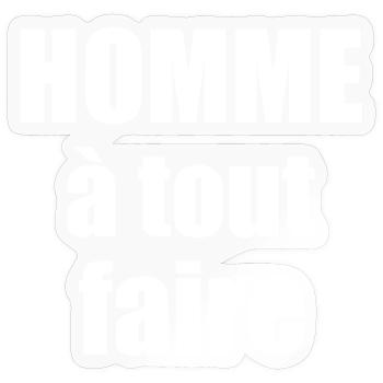 Homme a tout faire - Sticker taille S (10 x 10 cm) - brillant transparent - Devant