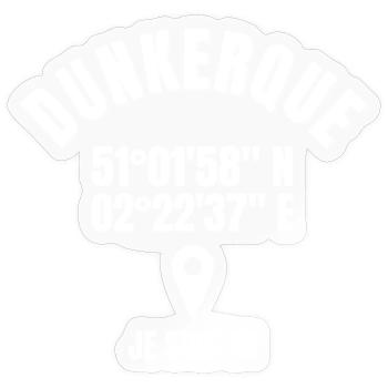 Dunkerque, Nord-Pas-De-Calais, Dunkerquois - Sticker taille S (10 x 10 cm) - brillant transparent - Devant