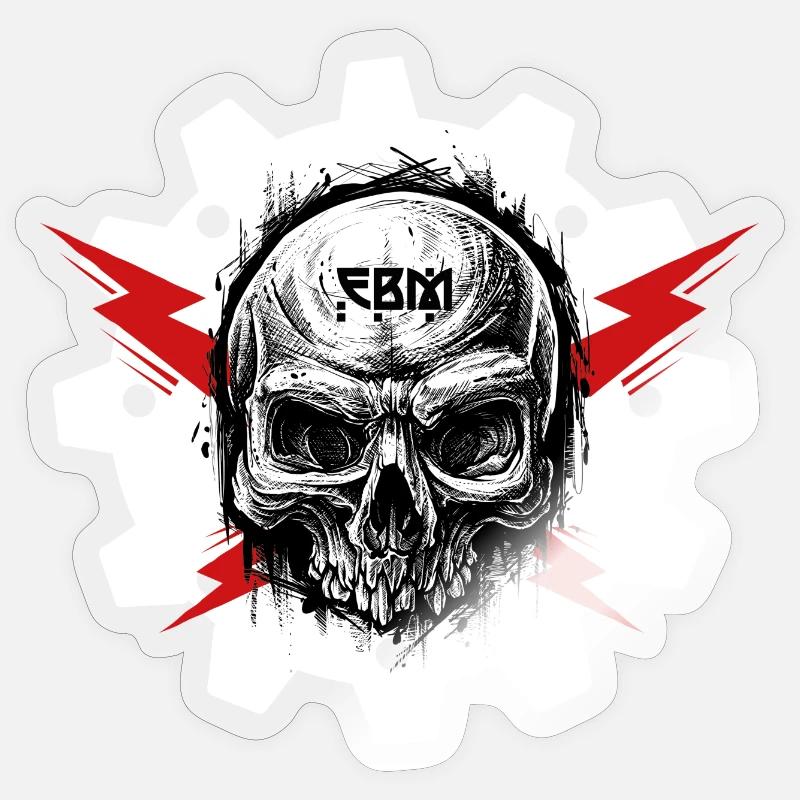EBM - Skull Sticker Größe S (10 x 10 cm)