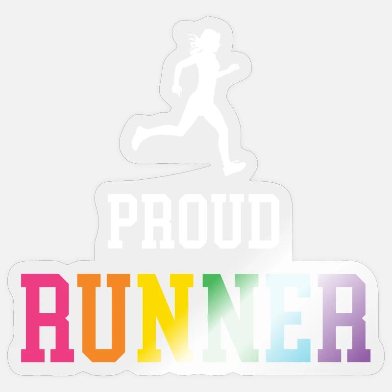 Fier coureur LGBT - Sticker taille S (10 x 10 cm) - brillant transparent