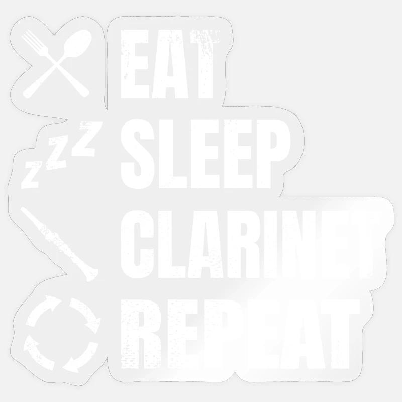 Clarinet Routine - Sticker size S (10 x 10 cm) - transparent glossy