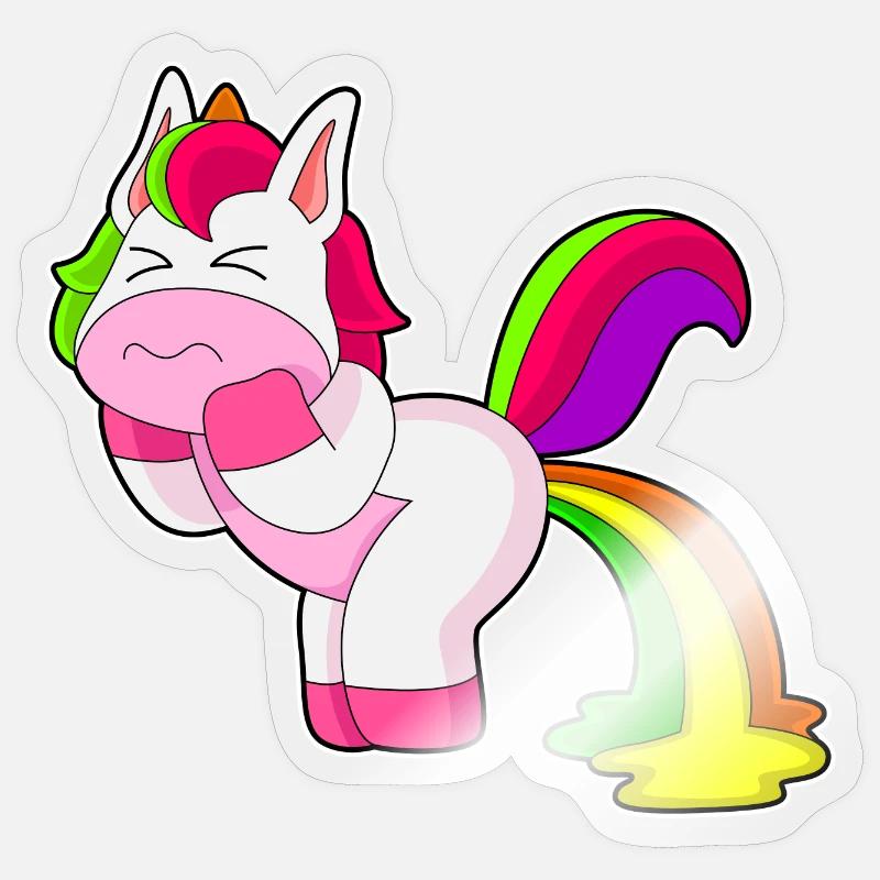 Einhorn Regenbogen - Sticker Größe S (10 x 10 cm) - Transparent glänzend