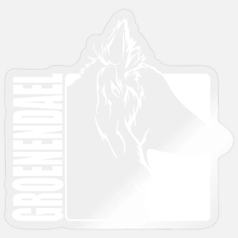 Groenendael Profil Chiens Chien Wilsigns - Sticker taille S (10 x 10 cm) - brillant transparent