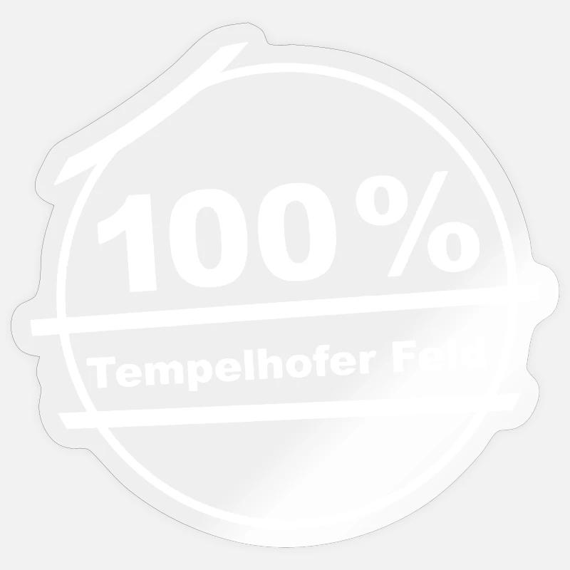 100 % Tempelhofer Feld - Sticker Größe S (10 x 10 cm) - Transparent glänzend
