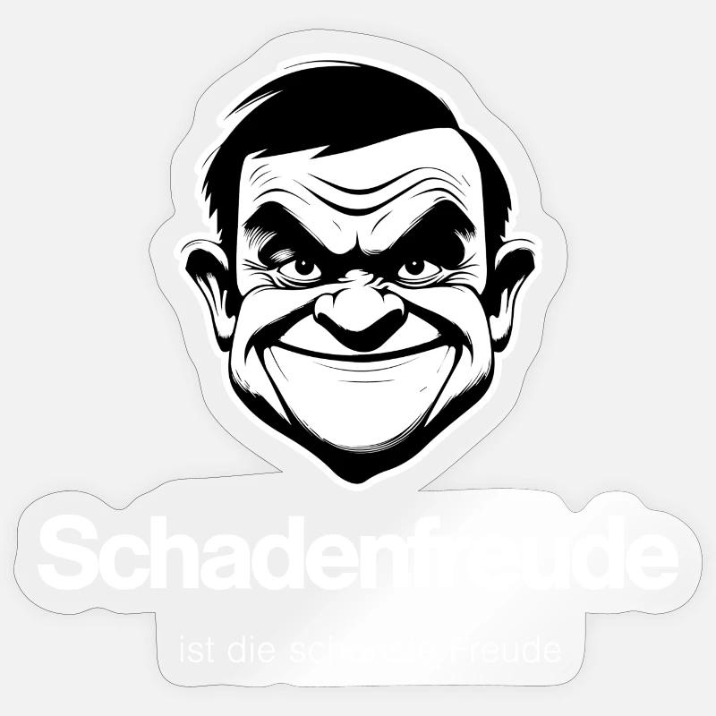 Schadenfreude - hell Sticker Größe S (10 x 10 cm)