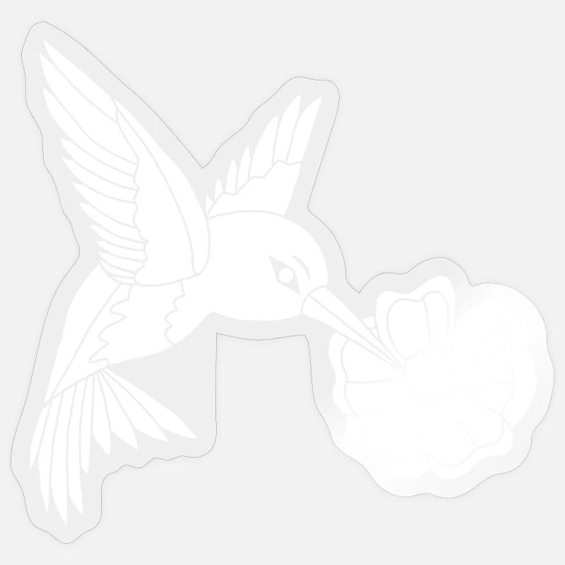 White Foraging Bird Sticker size S (10 x 10 cm)