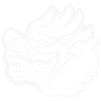 Chinesischer Drachenkopf (Weiß) - Sticker Größe S (10 x 10 cm) - Transparent glänzend - Vorne