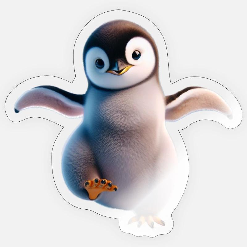 Un pingouin qui danse joyeusement Sticker taille S (10 x 10 cm)