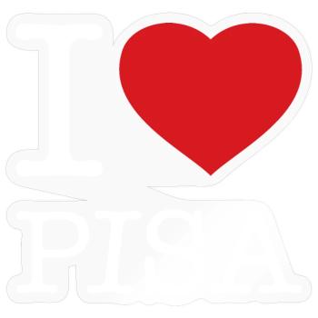 I LOVE PISA - Sticker Größe S (10 x 10 cm) - Transparent glänzend - Vorne