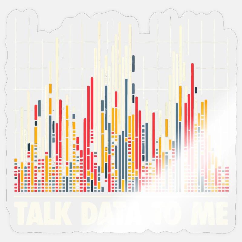 Talk Data To Me - Cadeau drôle d’analyste de données Sticker taille S (10 x 10 cm)