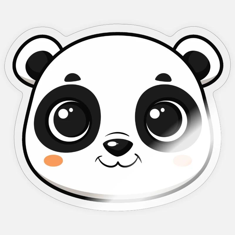 Cute panda head - Sticker size S (10 x 10 cm) - transparent glossy