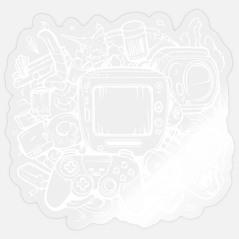 PC Gaming Grafik - Sticker Größe S (10 x 10 cm) - Transparent glänzend