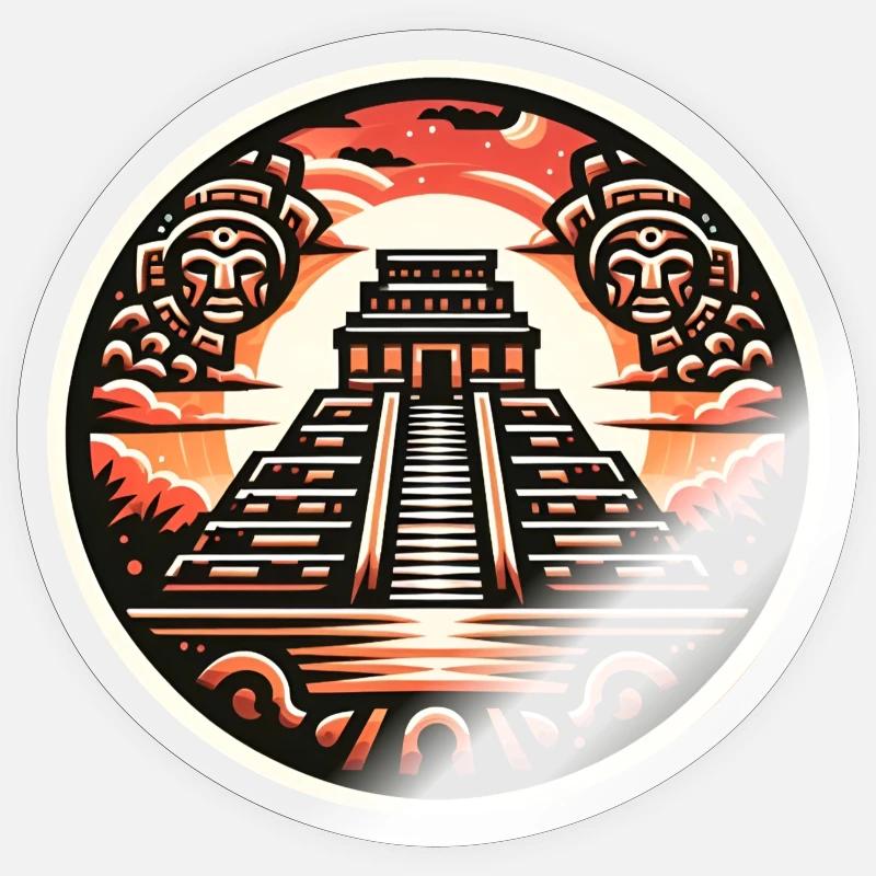 Maya Temple Sticker size S (10 x 10 cm)