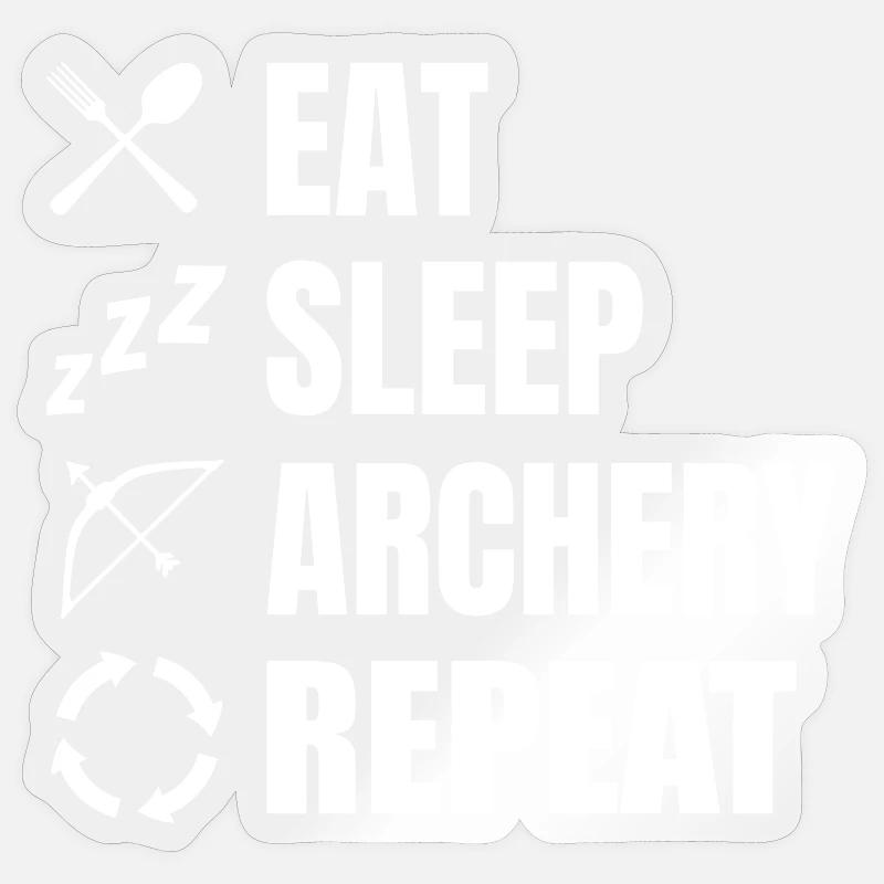 Eat Sleep Archery Repeat Sticker size S (10 x 10 cm)