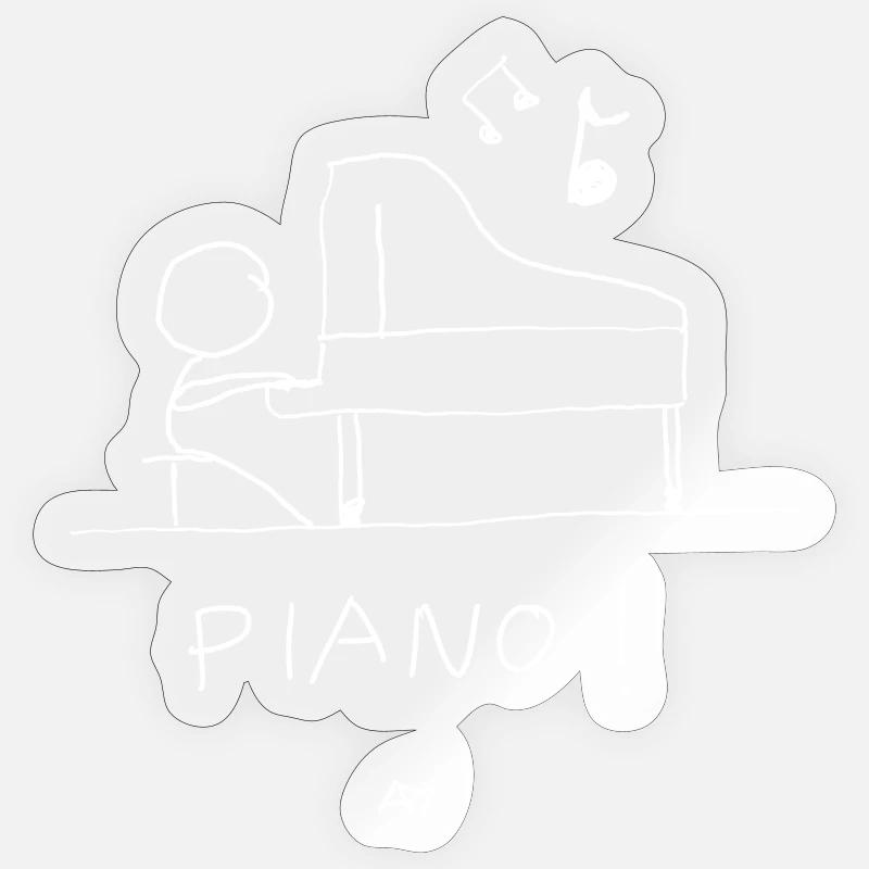 piano! - Sticker taille S (10 x 10 cm) - brillant transparent