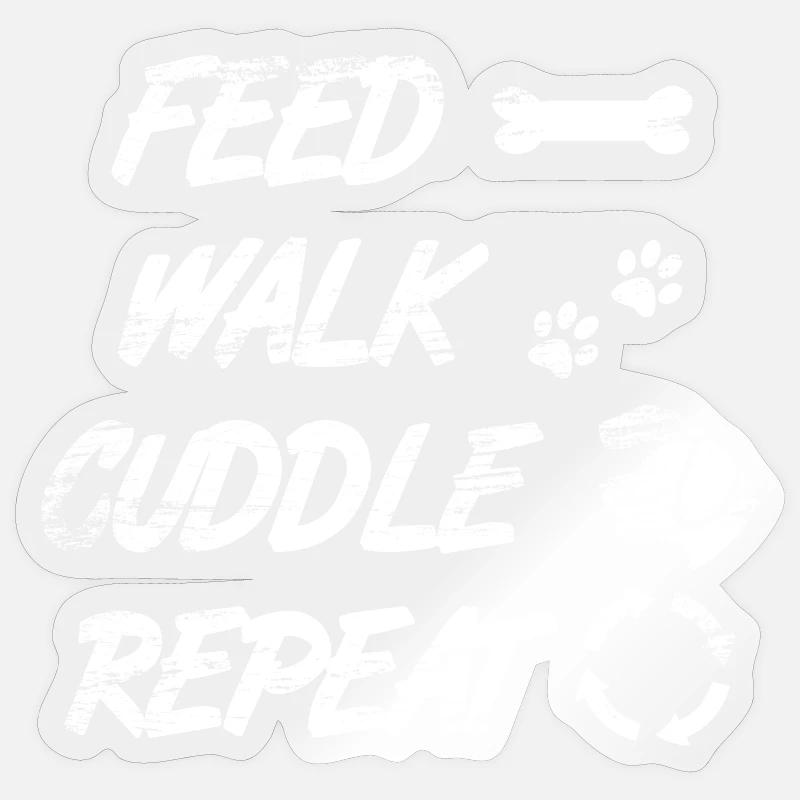 Feed Walk Cuddle Repeat - Sticker taille S (10 x 10 cm) - brillant transparent