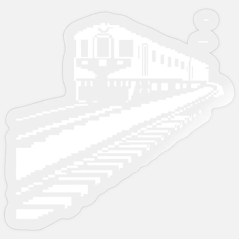 Eisenbahn Pixelkunst - Sticker Größe S (10 x 10 cm) - Transparent glänzend