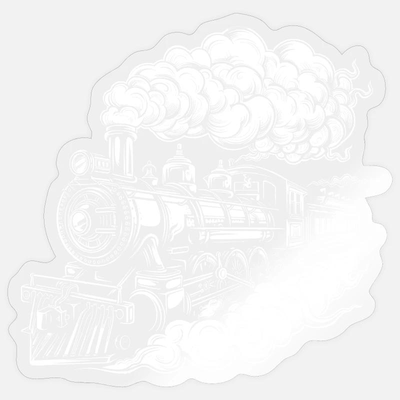 Graphiques de locomotives à vapeur - Sticker taille S (10 x 10 cm) - brillant transparent
