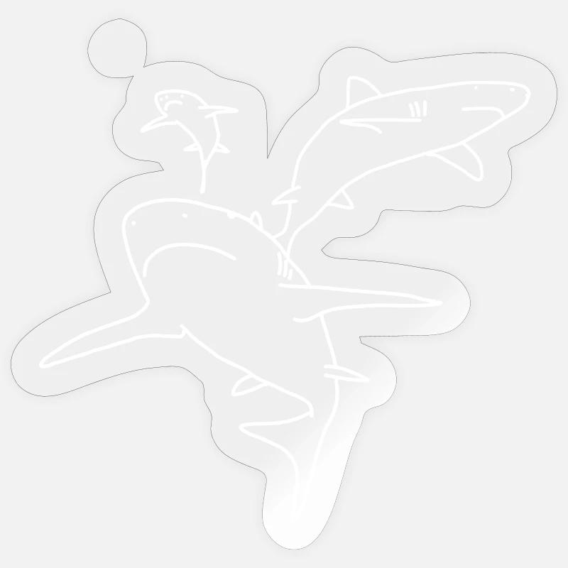 Sharks - Sticker size S (10 x 10 cm) - transparent glossy