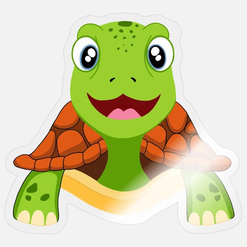 Skildpadde skildpadder - Sticker størrelse S (10 x 10 cm) - gennemsigtig blank