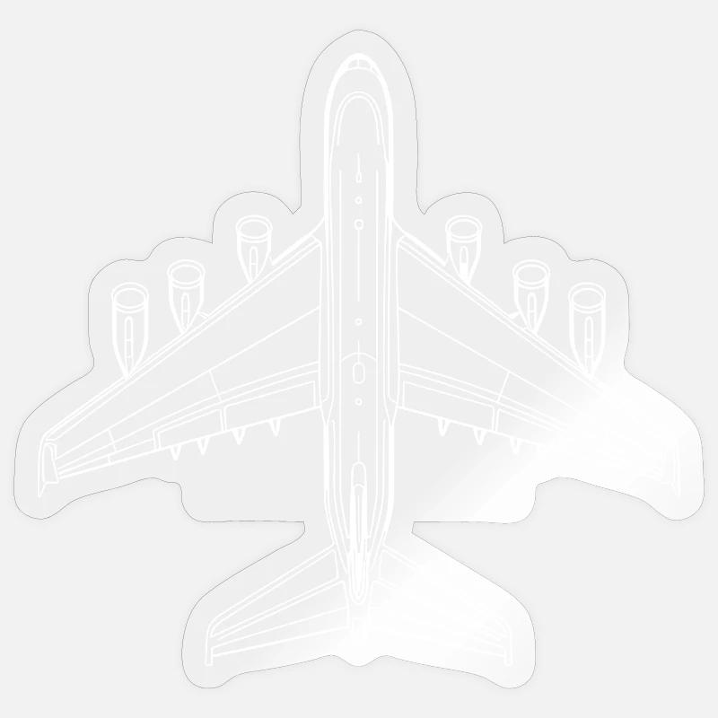 Flugzeug Zeichnung - Sticker Größe S (10 x 10 cm) - Transparent glänzend