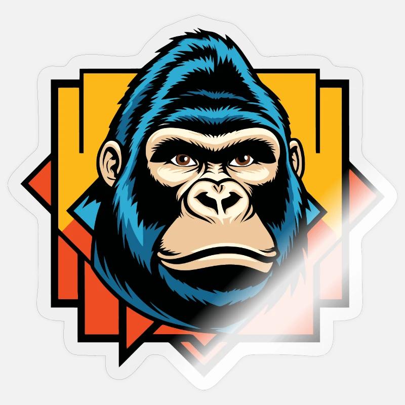 style BD rétro Gorilla cool Sticker taille S (10 x 10 cm)