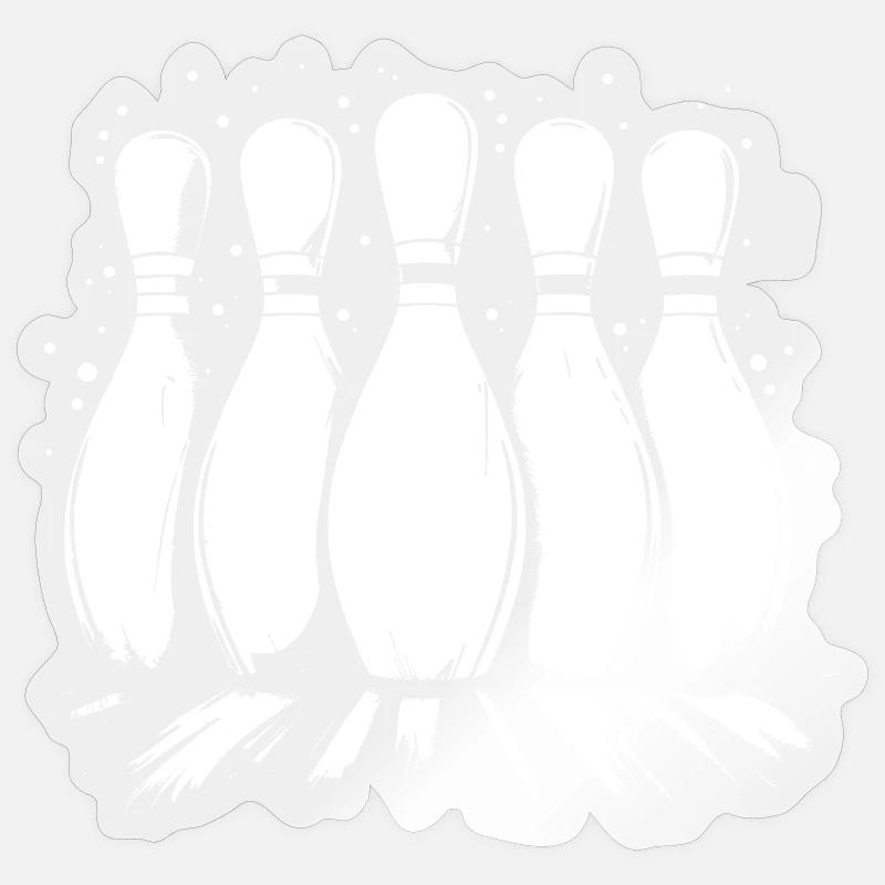 Bowling Pins - Sticker size S (10 x 10 cm) - transparent glossy