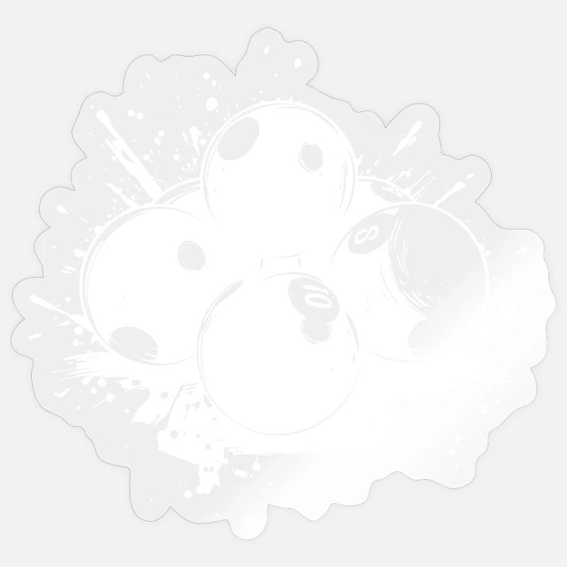 Billiard Balls Graffiti - Sticker size S (10 x 10 cm) - transparent glossy