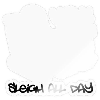 Glacière Père Noël – Traîneau toute la journée - Sticker taille S (10 x 10 cm) - brillant transparent - Devant
