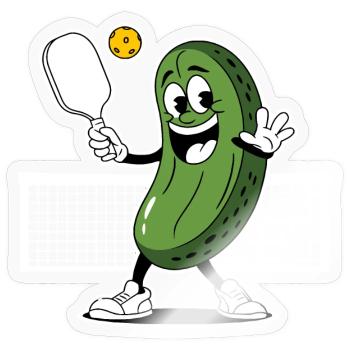 Dill With It Pickleball Player - Sticker size S (10 x 10 cm) - transparent glossy - Front