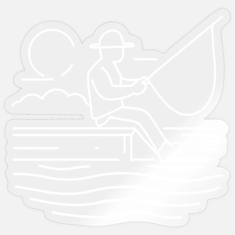 Fischer Line Art - Sticker size S (10 x 10 cm) - transparent glossy