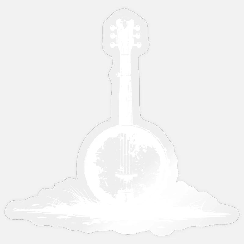 Banjo Sketch - Sticker size S (10 x 10 cm) - transparent glossy