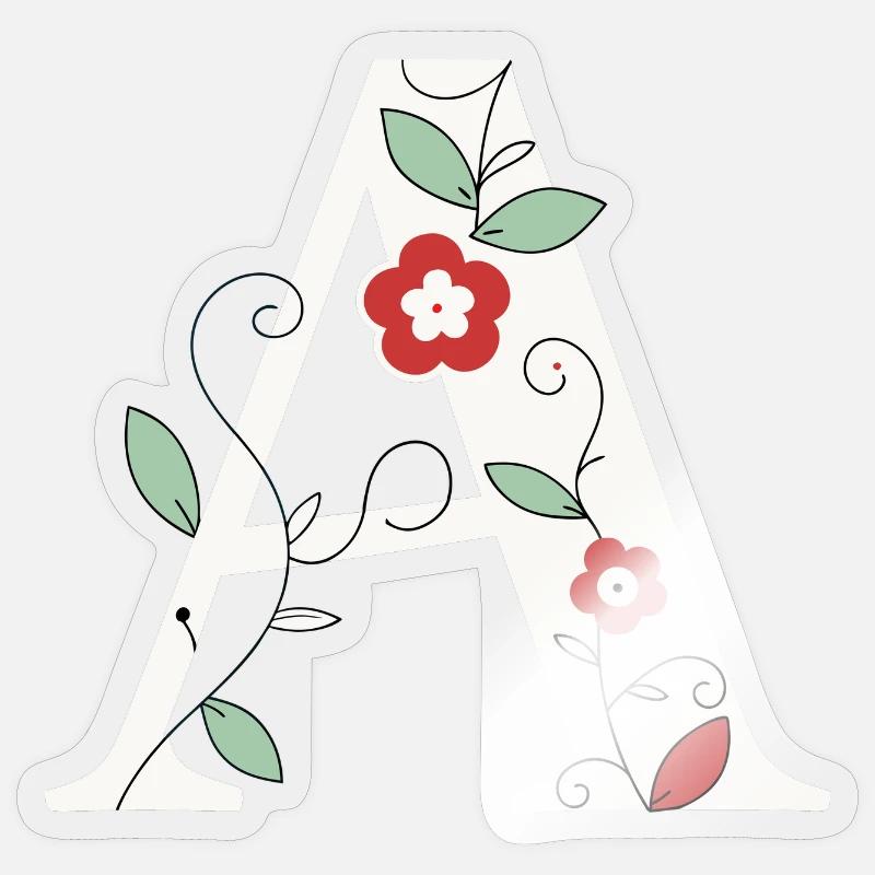 Buchstabe A Monogramm Retro Sticker Größe S (10 x 10 cm)