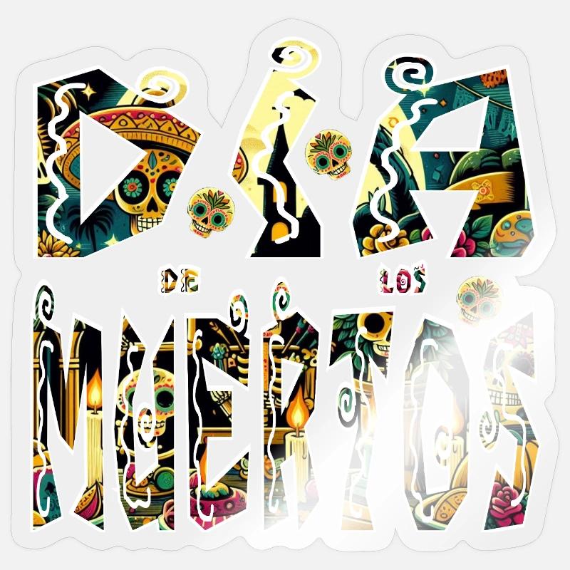 Día de los Muertos - Sticker taille S (10 x 10 cm) - brillant transparent