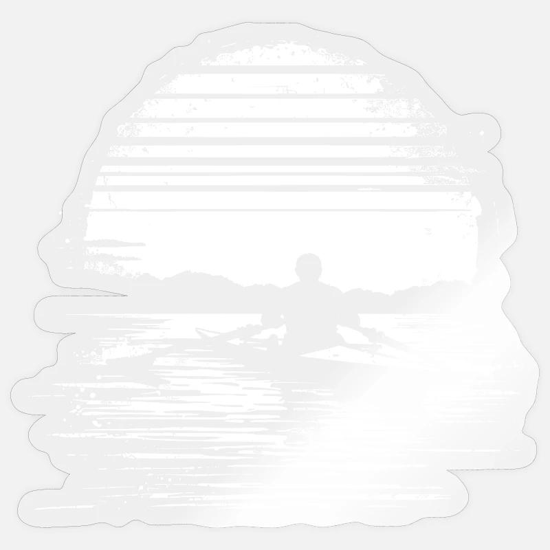 Rudern Skizze - Sticker Größe S (10 x 10 cm) - Transparent glänzend