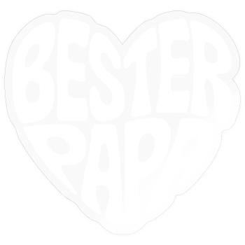 Bester Papa Herz - Sticker Größe S (10 x 10 cm) - Transparent glänzend - Vorne